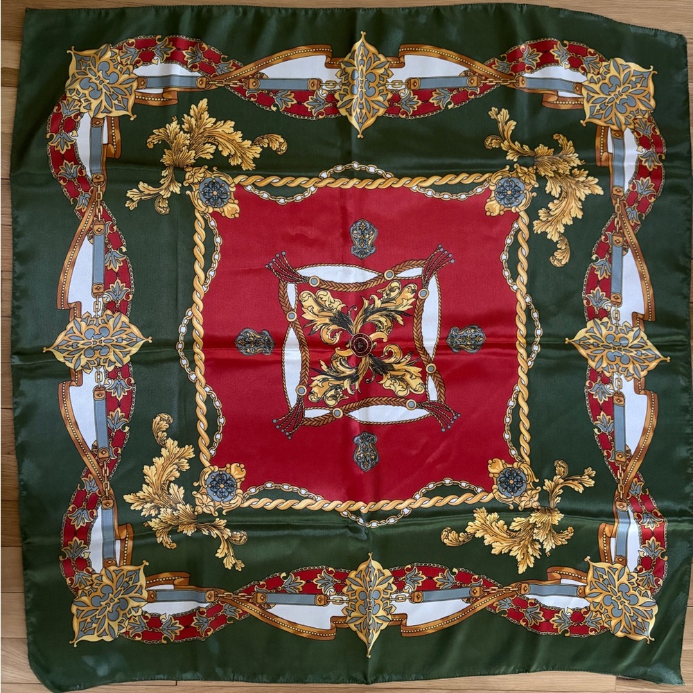 Luxurious Green Silk Scarf